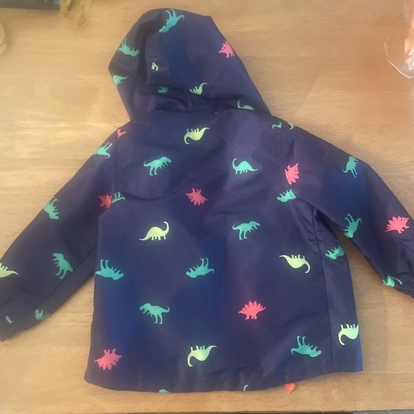 Carter's Classic Unique 3T Blue Dinosaur Rain jacket Hooded Coat Toddler Carters - Picture 10 of 12